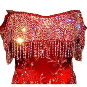 Couture Luxury Designer Wedding Evening Swarovski Crystals Runway Cocktail Dress